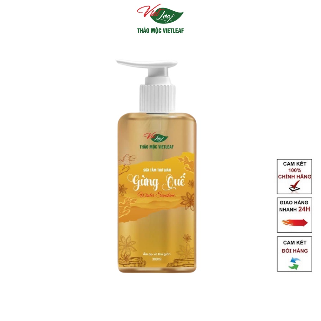 Sữa tắm thư giãn quế gừng thảo mộc Vietleaf Spring time 300ml VIETLEAF-STQG300