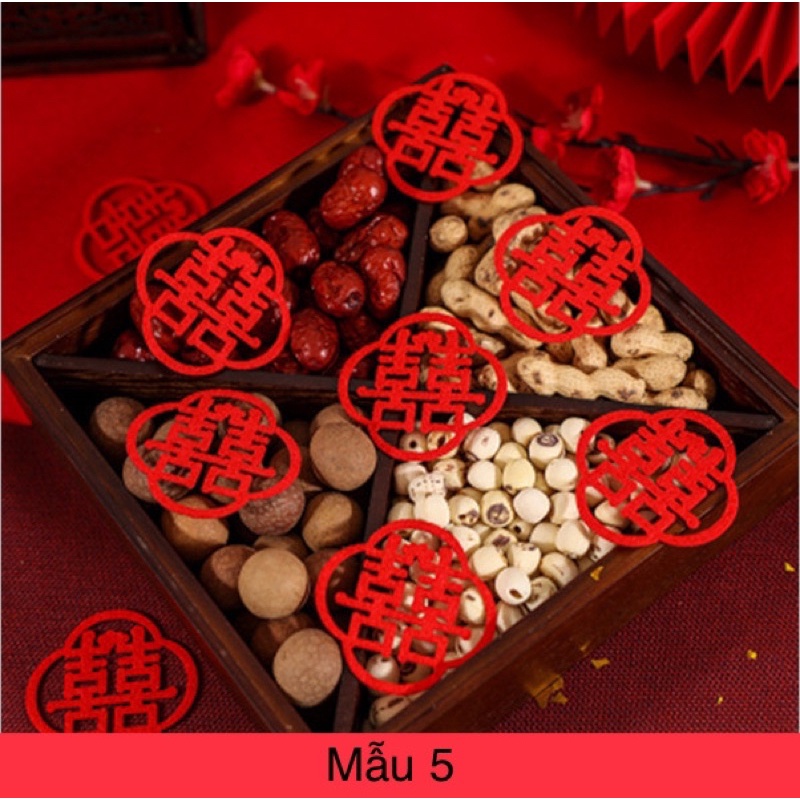 Chữ hỷ mini trang tri mâm ngũ quả đám cưới