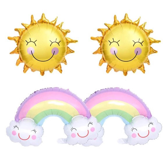 Bóng hình đám mây, mặt trời, mặt trăng, cầu vồng trang trí sinh nhật, phụ kiện chụp hình, đồ chơi cho trẻ em