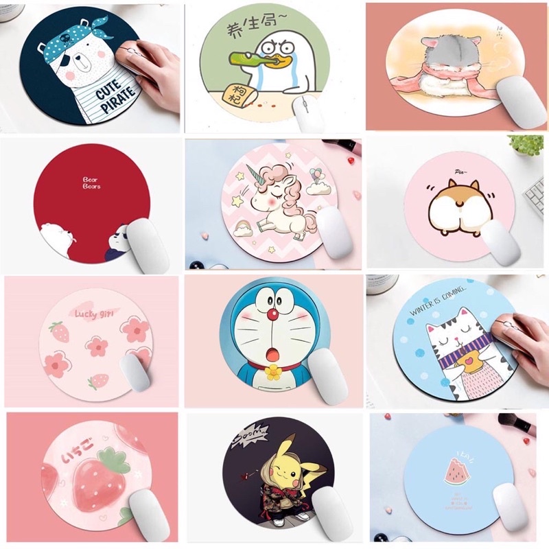 Miếng lót chuột, Bàn di chuột hình tròn 20 x 20cm Giá Rẻ siêu dễ thương