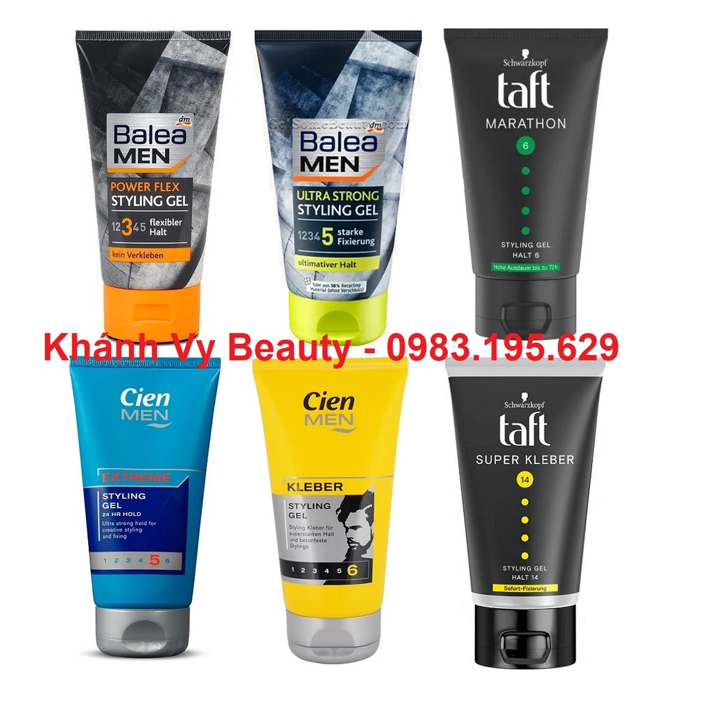 Gel Vuốt Tóc Balea, Cien, Taft Men Styling 150ml