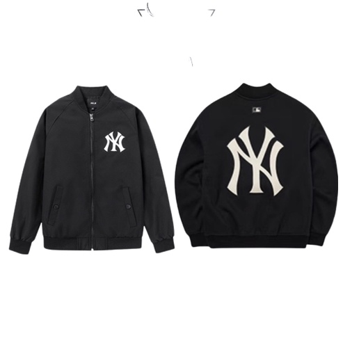 Áo khoác da lộn MLB nam nữ,2 lớp chất dày dặn, Áo bomber MLB bóng chày Varsity Jacket