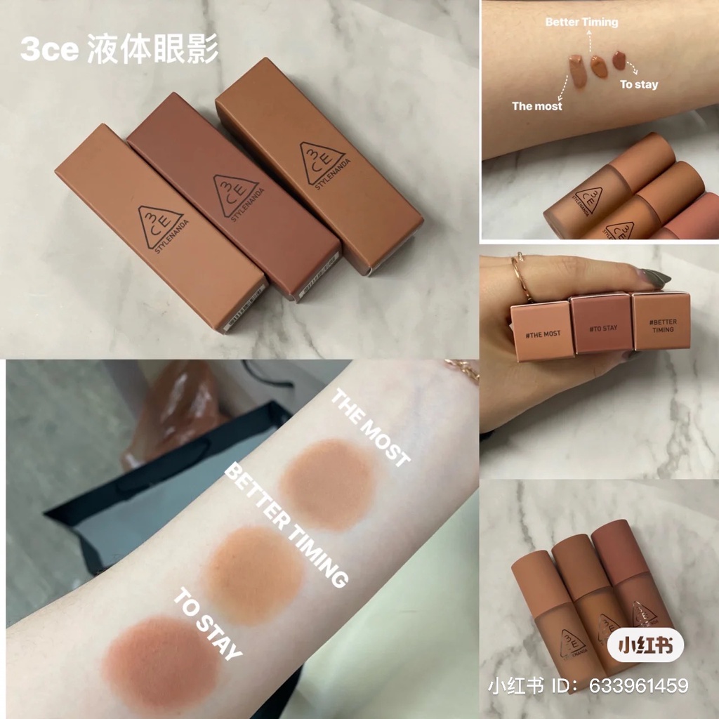 Màu Mắt Dạng Kem 3CE LIQUID PRIMER EYE SHADOW Bền Màu, Lì Mịn - Vamima