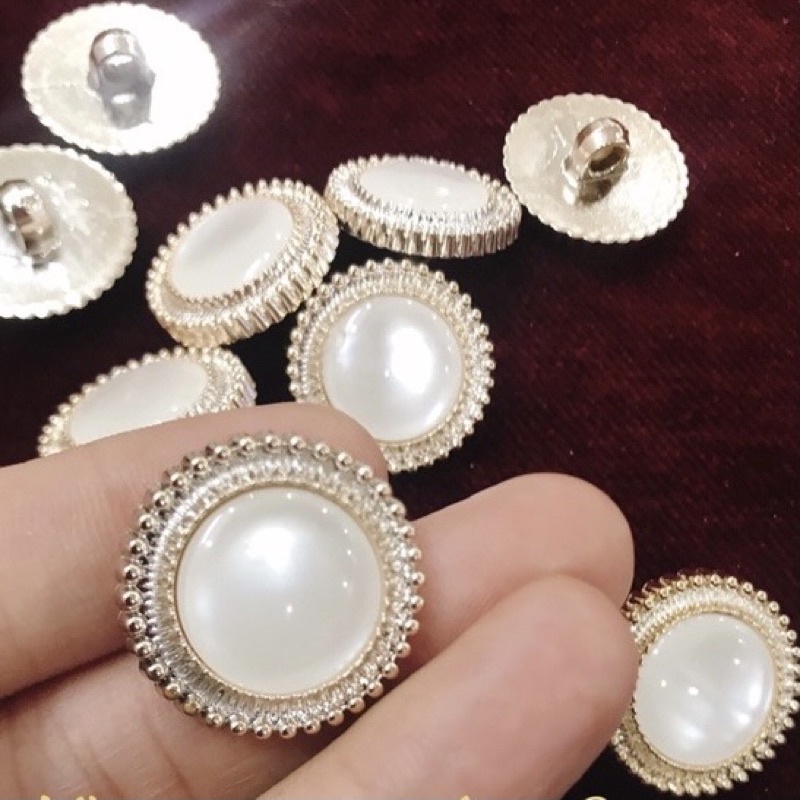 Set 10 nút ngọc sáng bóng size 1.3cm, 1.5cm, 1.8cm, 2cm dùng cho áo sơ mi, áo dạ, áo vest
