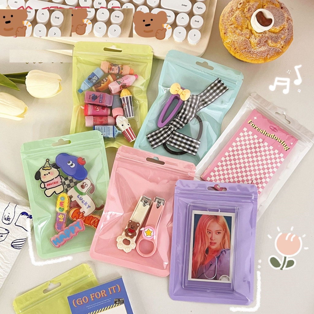 Túi zip 15cm đựng bo card idol blackpink /đồ cá nhân/makeup nhựa trong suốt tiện lợi sinh viên Tatitava