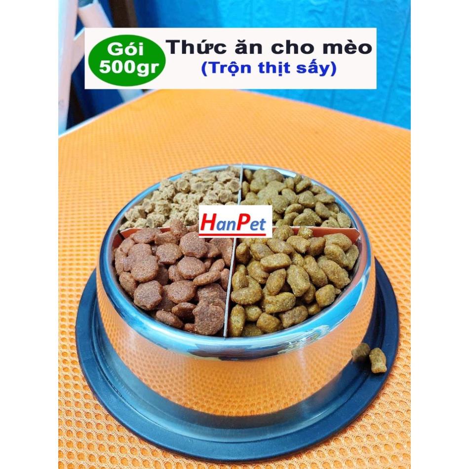 Thức ăn cho mèo 500gr Trộn thịt sấy