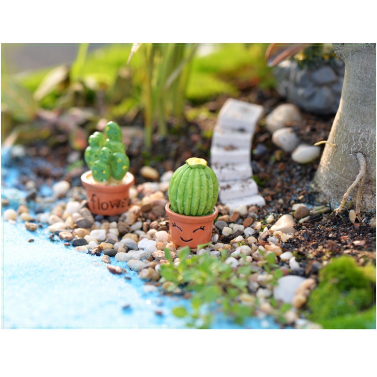 Set 7 Chậu Cây Xương Rồng Mini Trang Trí Taplo Oto Bàn Làm Việc - Đồ Decor Ô Tô Phòng Ngủ Luxcar Giá Rẻ