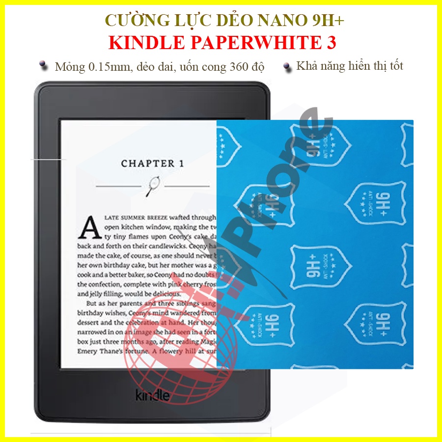 Dán cường lực dẻo nano trong hoặc nhám cho Kindle Paperwhite 3 (Paperwhite 7th 2015) 6 inch - Dán Ta