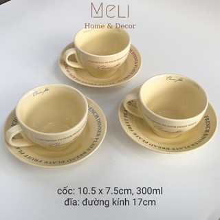 Bộ Tách Đĩa Gốm Sứ Cheese Plate Kiểu Pháp Decor