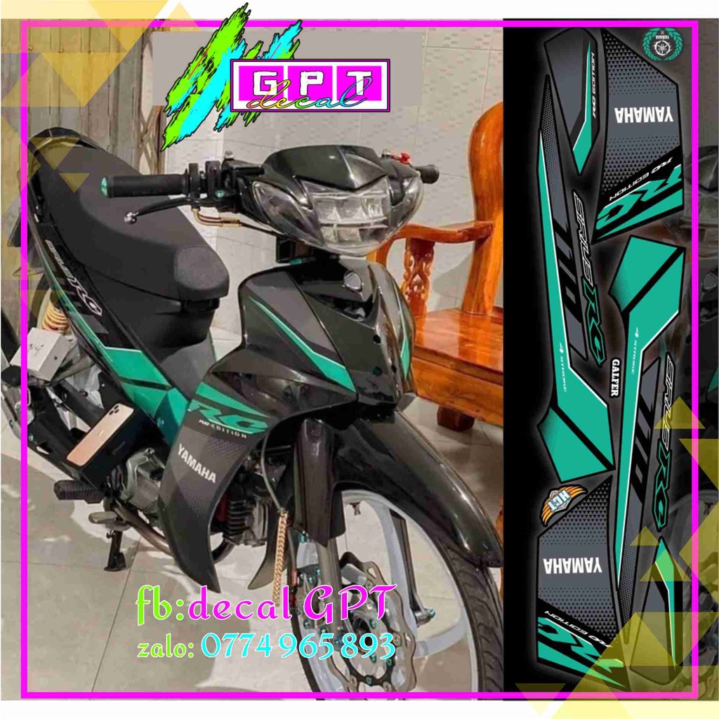 Tem Sirius RC Xanh Ngọc - TEM 3 LỚP KHÔNG PHAI - CHUẨN KHUÔN XE 50CC-110CC - DECAL GPT