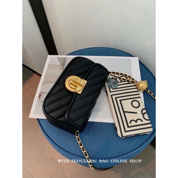 Túi khoá xoay trám chéo siêu xinh