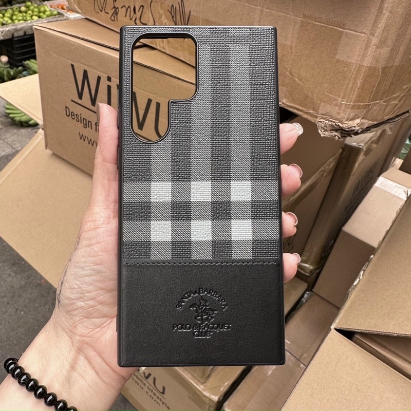 Ốp lưng da POLO cho Samsung Galaxy S23 Ultra viền dẻo chống sốc siêu sang