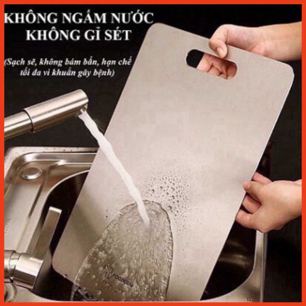 Thớt INOX 304 sát khuẩn cao cấp - Thớt Cường Lực, vệ sinh và lau chùi Dễ Dàng, Rã Đông Nhanh, Không Xước Dăm, Không Hot