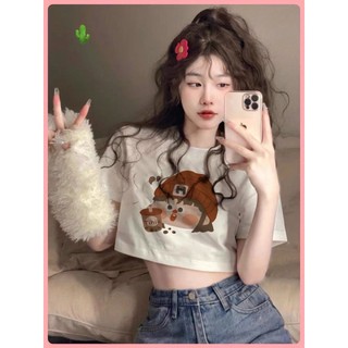Áo croptop in hình búp bê trà sữa cute