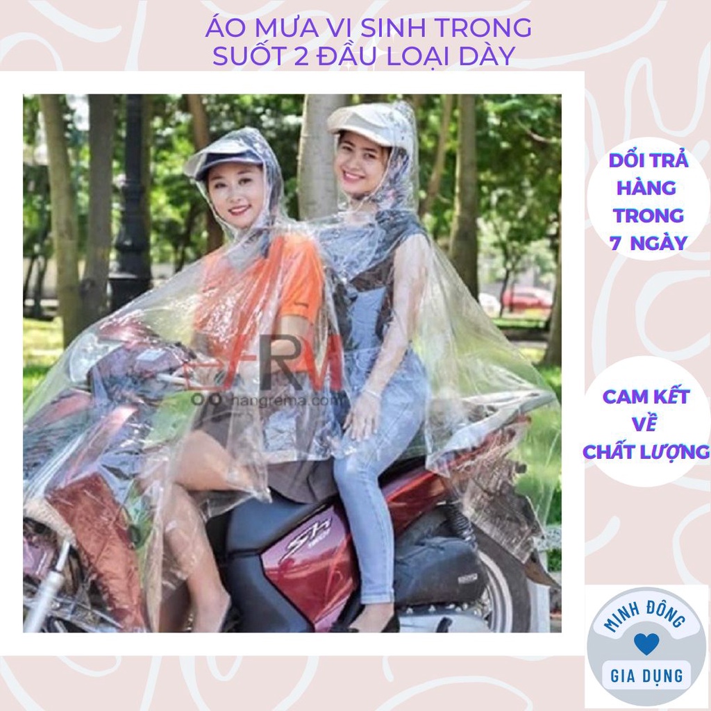 Áo mưa vi sinh trong suốt loại 2 đầu