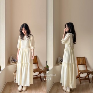 Đầm/ váy form xoè dài chất thô mềm có lớp lót (Đầm Yến)