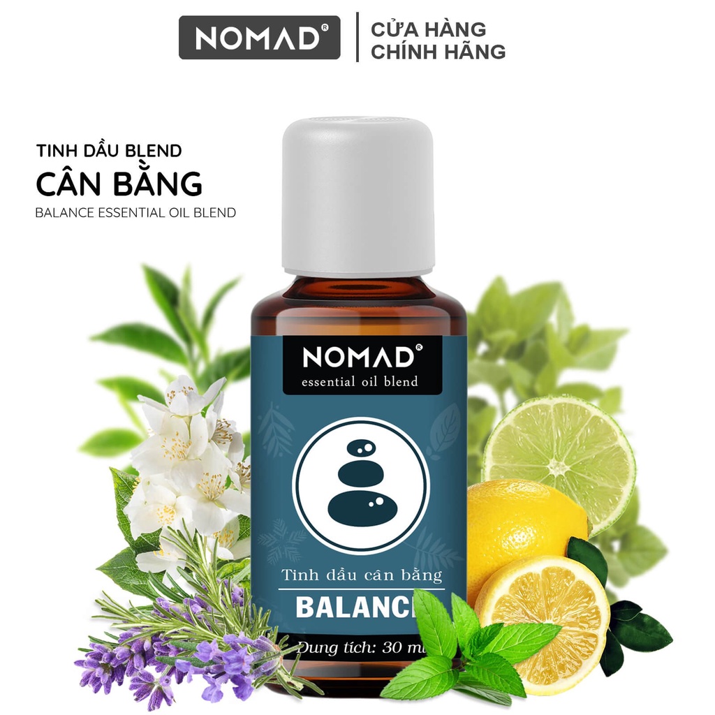 Tinh dầu thơm phòng cao cấp Nomad Essential Oil Blend cân bằng cảm xúc, thoải mái tinh thần - Balance 50ml