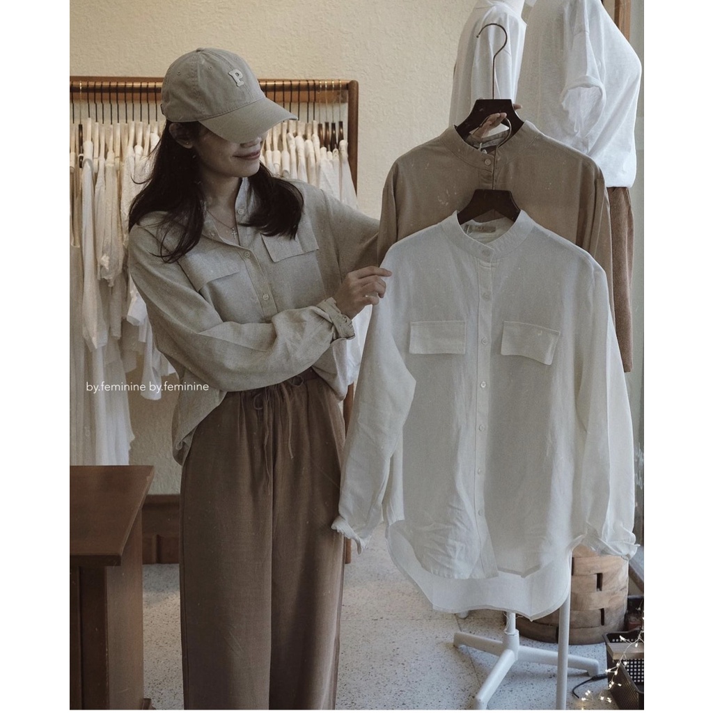 Áo sơ mi đũi cổ tàu 3 màu - 247store.vn - SMcotauDAITAY330