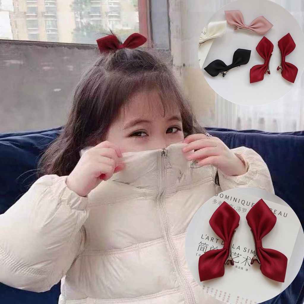 Set 2 Kẹp tóc Nơ Tiểu Thư Siêu Đáng Yêu xinh xắn Phong Cách Hàn Quốc Cho gái cưng