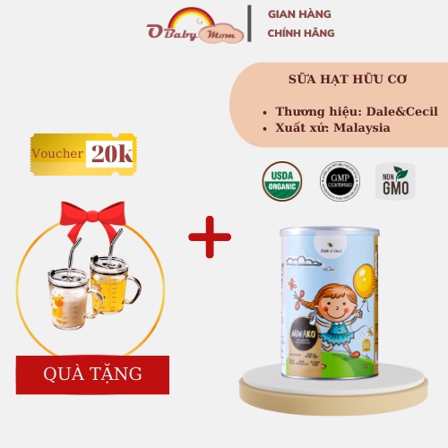 Sữa Hữu Cơ Miwako Hộp 400g Vị Gạo nhập khẩu Malaysia, Sữa Hạt Cho Bé Táo Bón, Biếng Ăn, Dị Ứng Đạm Bò
