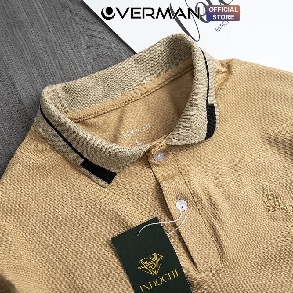 Áo polo cotton cá sâu thêu sừng hươu, áo polo co dãn 4 chiều siêu đẹp AT11 - OVERMAN