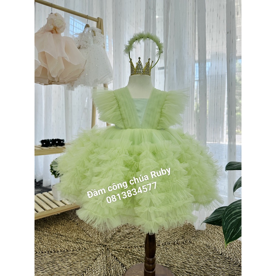 Đầm ren xù nhiều tầng cao cấp