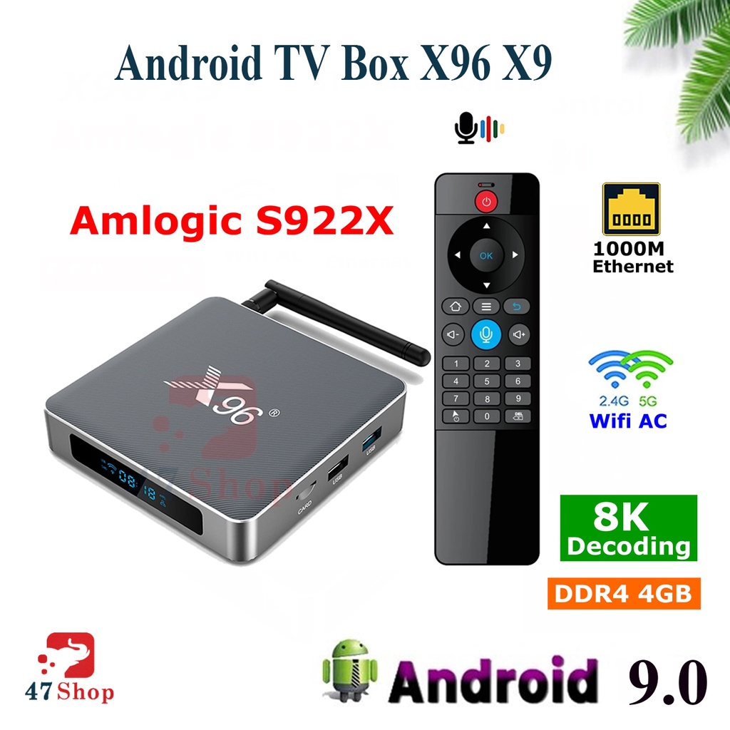 Android TV Box X96 X9 Amlogic S922X DDR4 4G RAM 32G ROM