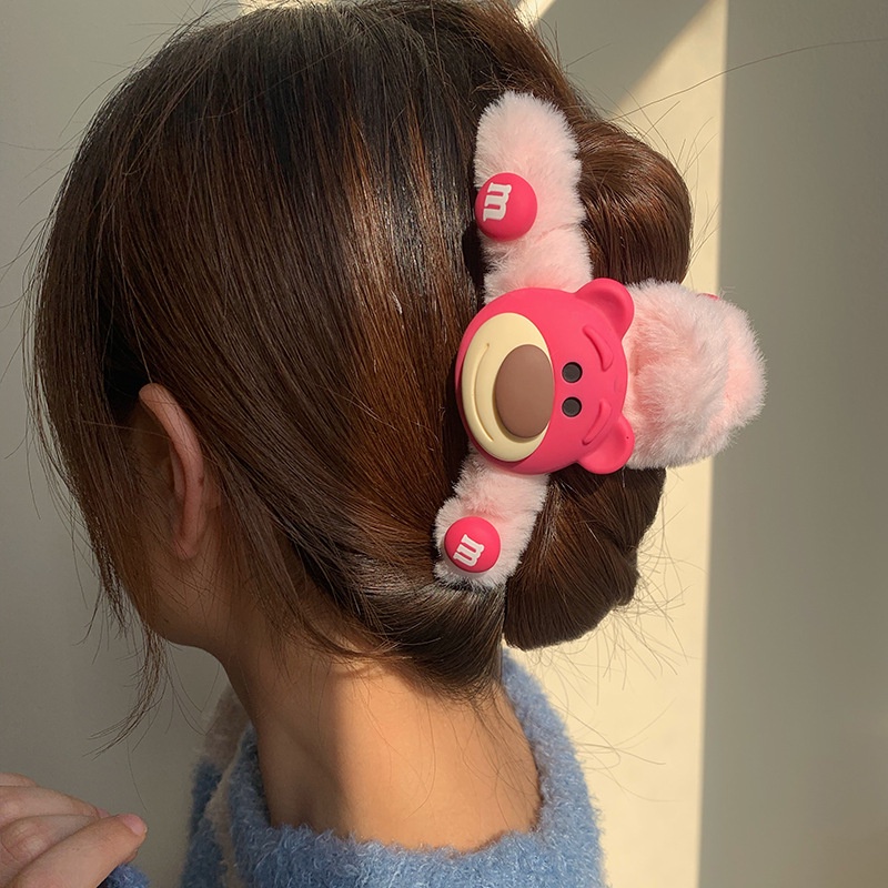 Kẹp Tóc Phối Lông Gấu Lớn Thời Trang Hàn Quốc Dành Cho Nữ