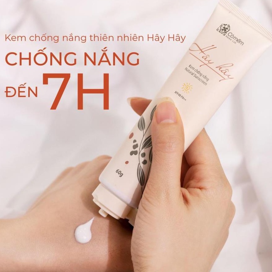 Kem Chống Nắng Thiên Nhiên Thấm Nhanh An Toàn Cho Da Hây Hây SPF 40, PA ++ Cỏ Mềm