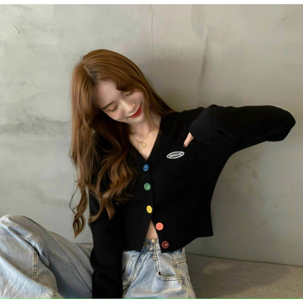 ÁO KHOÁC CARDIGAN THUN GÂN ĐỦ MÀU PHỐI NÚT XINH ĐẸP