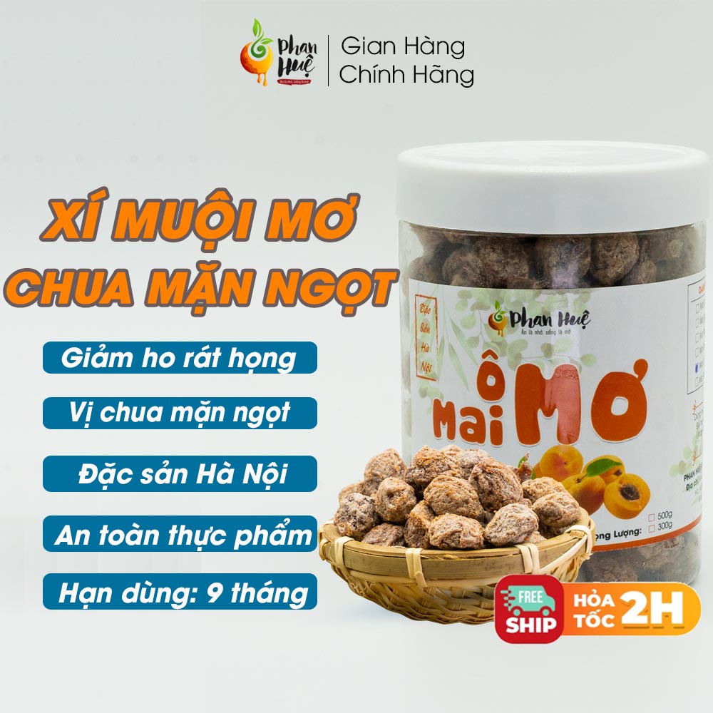 Ô mai xí muội mơ chua mặn ngọt Phan Huệ 100gr 300gr 500gr giảm ho rát họng đặc sản Hà Nội