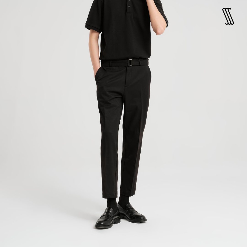 Quần âu ống đứng cạp chun nam SSSTUTTER lưng chun ẩn có đai đi kèm tách rời dáng cropped đứng dáng DAI TROUSERS ver.2