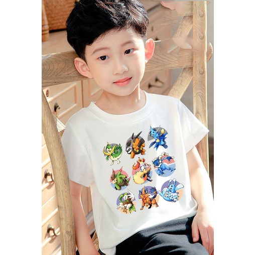 áo thun bé trai in hình pokemon đủ loại thun co giản 4 chiều thoải mái