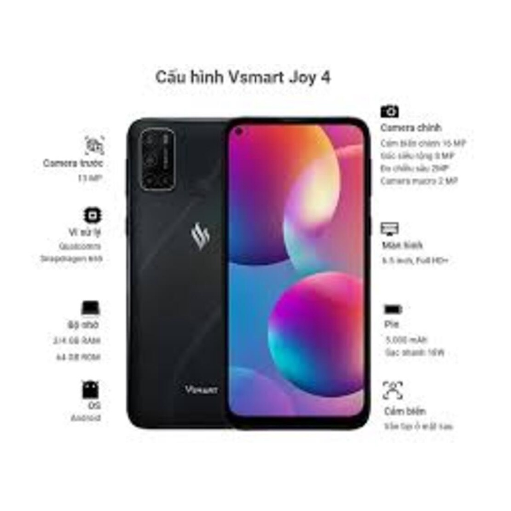 điện thoại Vsmart Joy 4 2sim ram 4G/64G máy Chính Hãng, cấu hình khủng, cày game nặng chất - BNN 03 | BigBuy360 - bigbuy360.vn