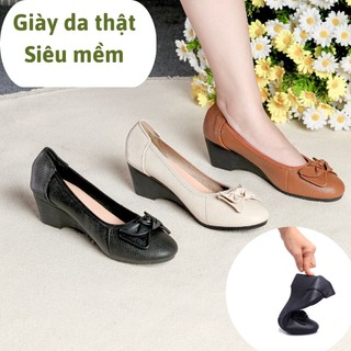 Giày Búp Bê Nữ Đế Xuồng 5cm Da Thật X461