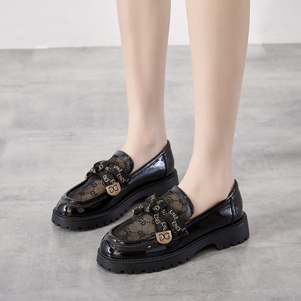 2023 Giày Da Nhỏ Đế Dày Thoáng Khí Thoải Mái Dễ Phối Đồ Cho Nữ Sinh Viên Giày Lười