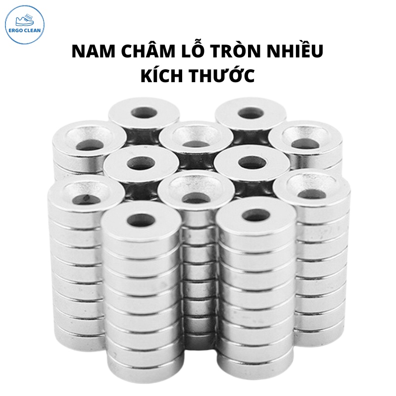 Nam châm đất hiếm có lỗ nhiều kích thước lực hút siêu mạnh N35