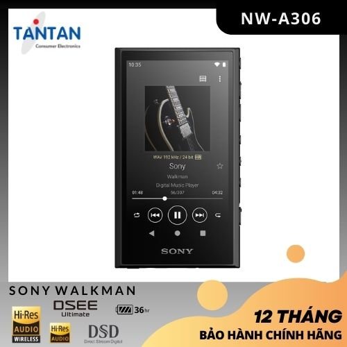 Máy Nghe Nhạc  WALKMAN Sony NW-A306| Bluetooth 5.0 Android 12.0-32GB, khe thẻ nhớ MicroSD - S-Master HX - DSEE Ultimate™