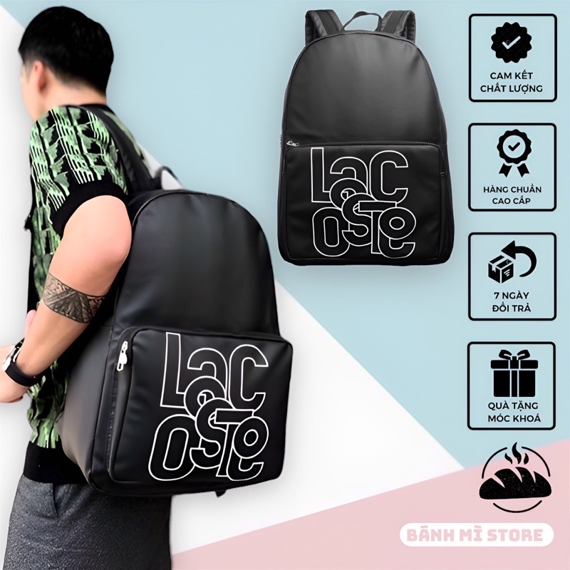 Balo LC Black Logo Random Backpack - Bánh Mì Store - Balo LC Đi Học Phong Cách Hàn Quốc Chất Liệu Polyester