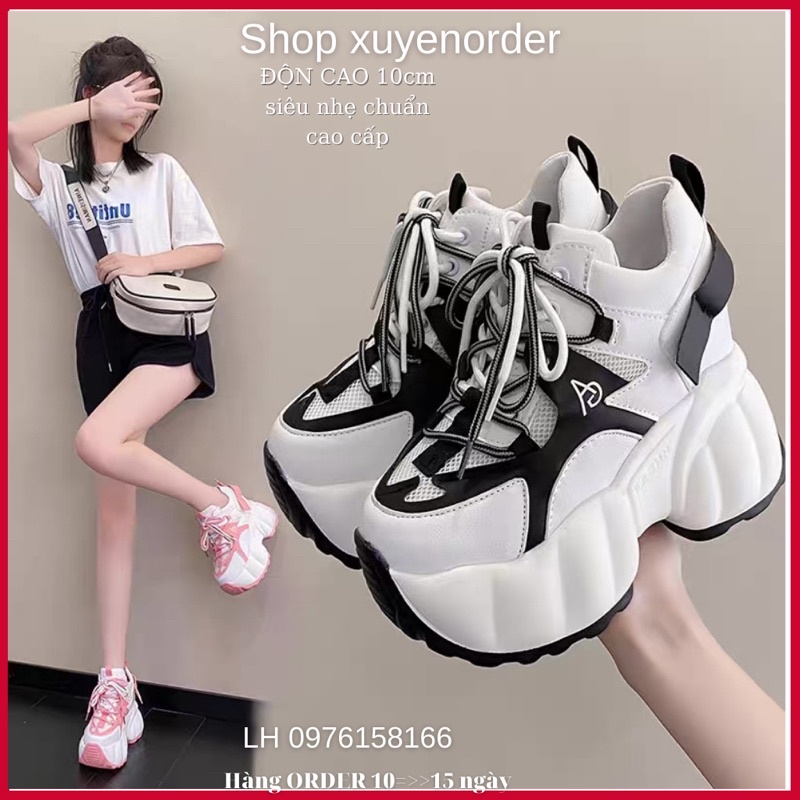 Giầy thể thao nữ đế độn cao 10cm cực phong cách hàng chuẩn cao cấp kèm ảnh thật (Hàng ORDER)