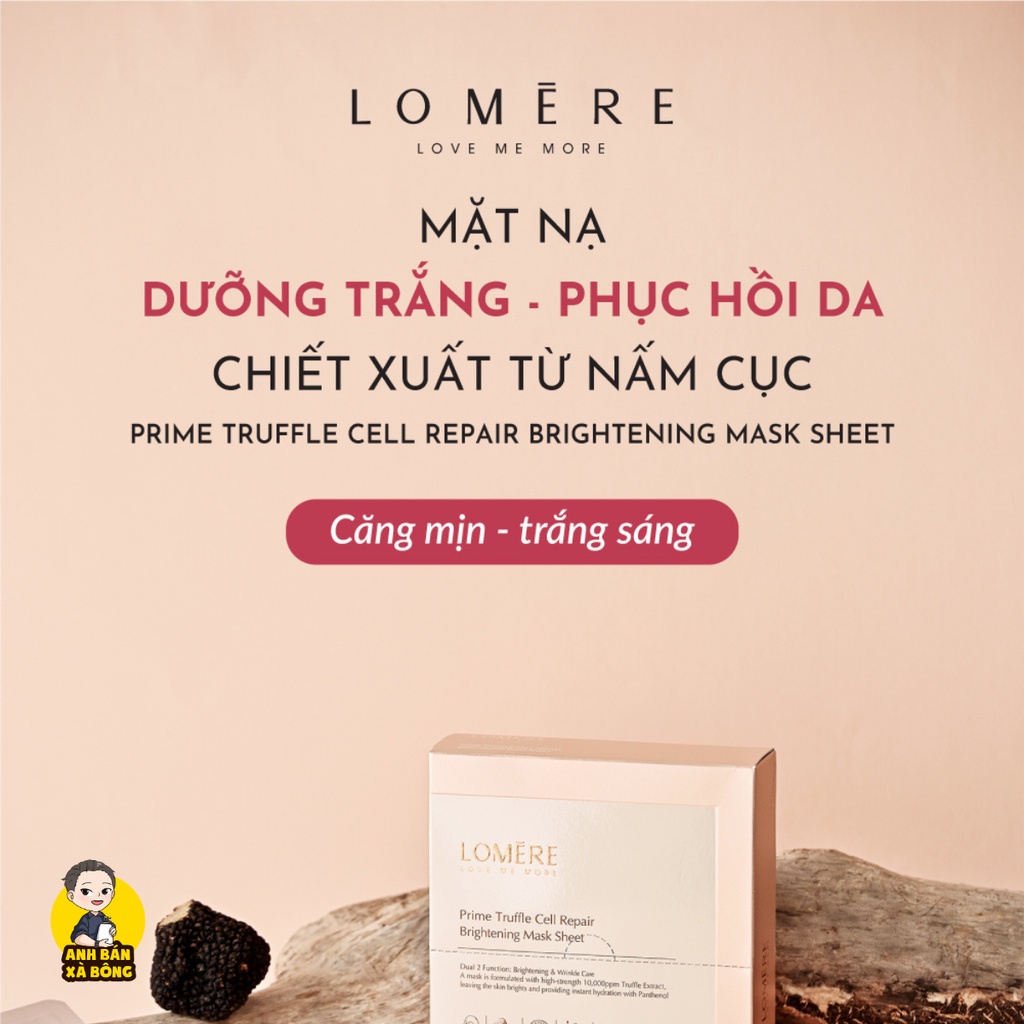 MẶT NẠ DƯỠNG TRẮNG, PHỤC HỒI DA LOMERE PRIME TRUFFLE CELL REPAIR BRIGHTENING MASK SHEET