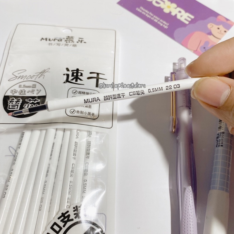 Ngòi bút MURA chính hãng mực đen ngòi 0.5mm