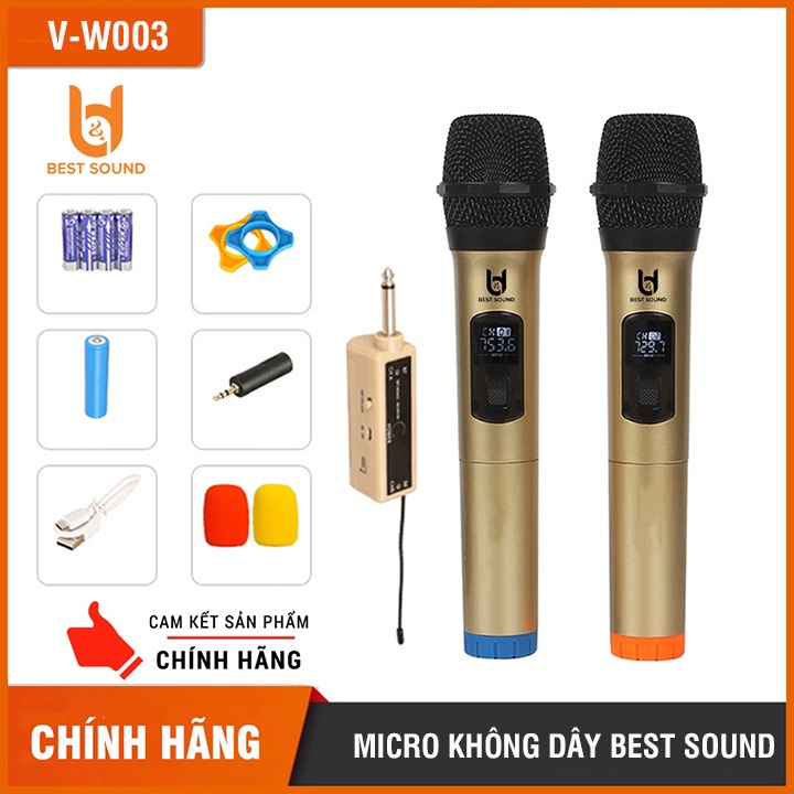 Micro Không dây Karaoke W001 \ W003   Chuyên dụng dùng cho Mọi Amply, Loa Kẹo kéo, âm thanh hay