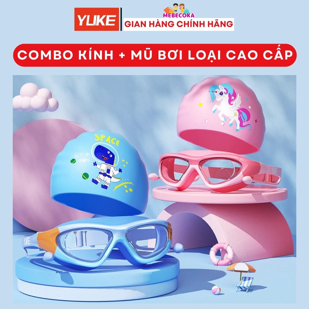 Kính bơi trẻ em cao cấp chống lóa, chống tia UV cho bé trai bé gái từ 3 đến 15 tuổi siêu dễ thương