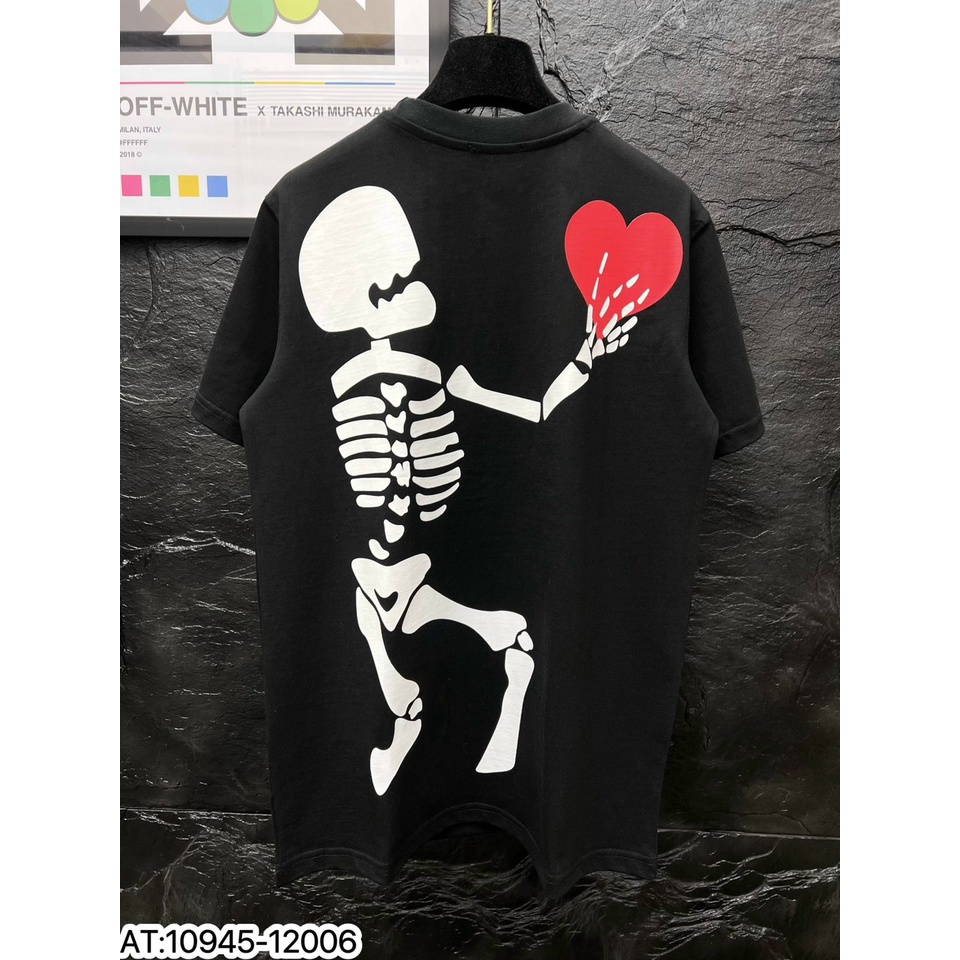 Áo Phông Nam In Hình Xương Trái Tim Cao Cấp - Áo Thun Nam Nữ Chất Cotton Mềm Mịn