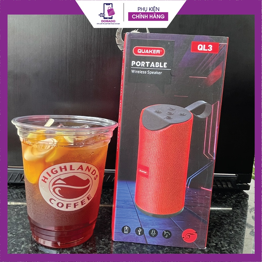 Loa bluetooth Quaker QL3 chính hãng nghe liên tục 4h , bass căng giá siêu rẻ
