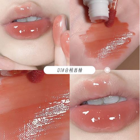 Son bóng GEGE BEAR Water Light Lip Glaze gấu tím dễ thương Cao Cấp