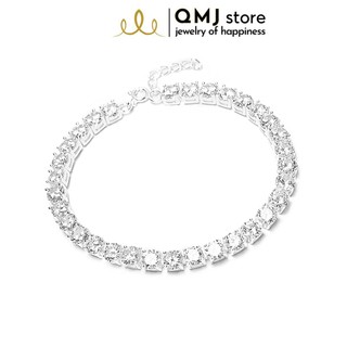 Lắc tay bạc nữ đẹp đính đá QMJ Kiêu sa nạm đá 5 li Q151
