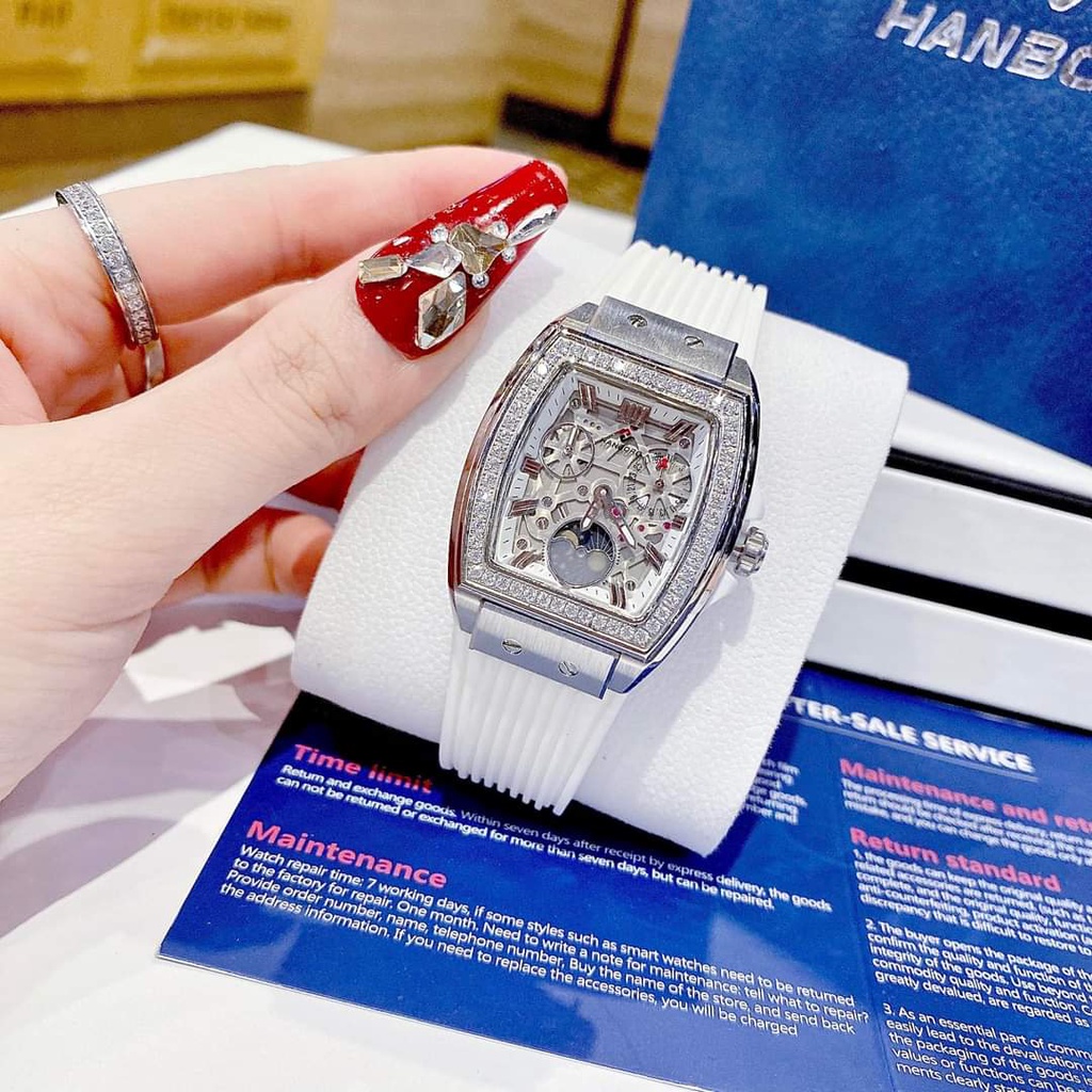 Đồng Hồ Nữ Hanboro Chính Hãng phiên bản Moonphase Siêu Hot Hit, Size:36mm Full Box