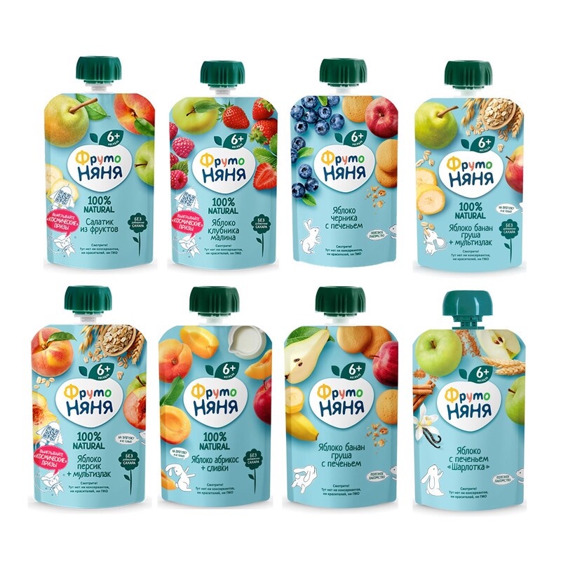 Trái cây tươi nghiền Fruto Nga 90g (5m+)